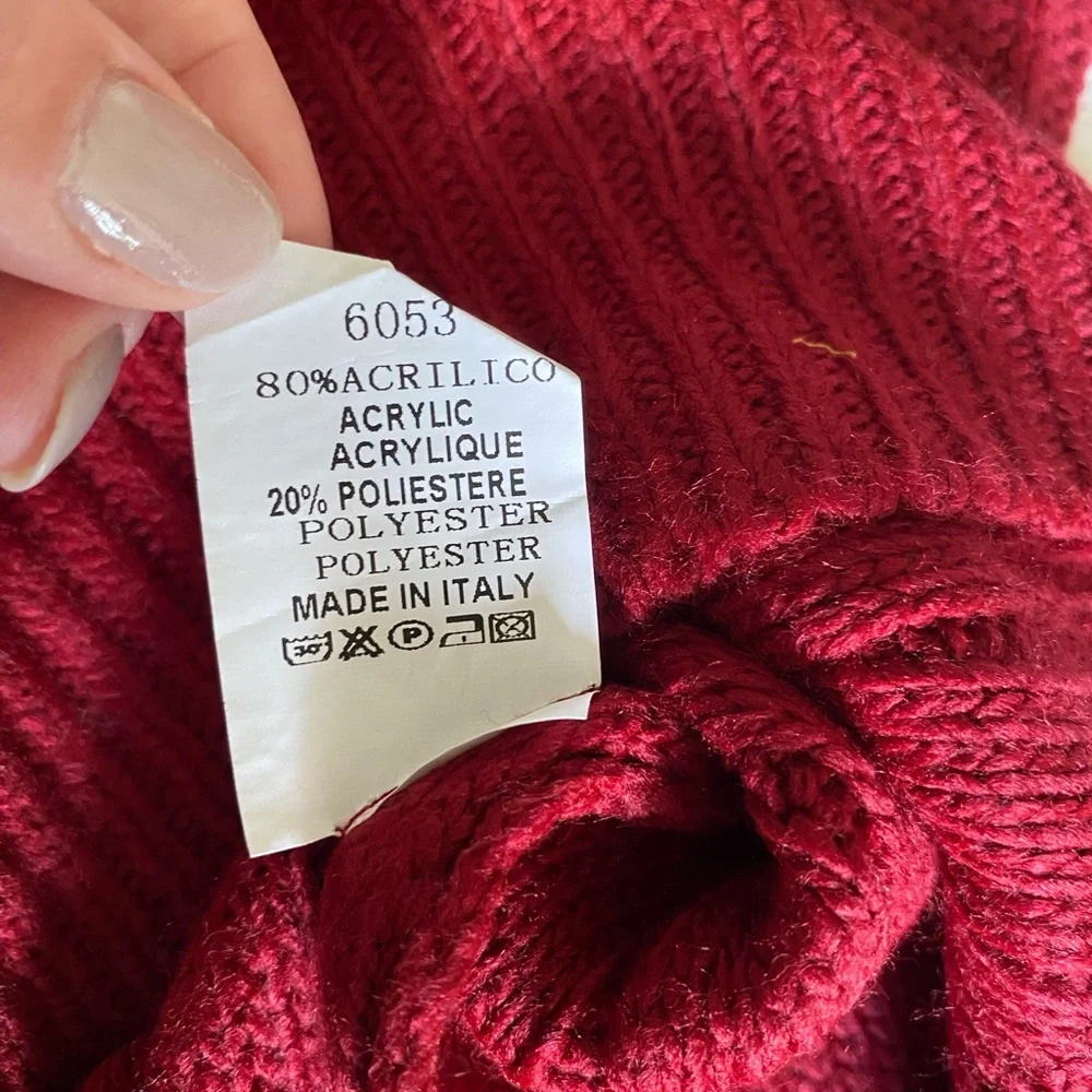 Barbara’s Closet Red Graphic Knit Sweater – Made in Italy
